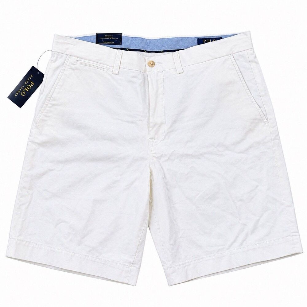 NWT Polo Ralph Lauren Stretch Classic Fit White Shorts Golf Men Size 33 Cotton